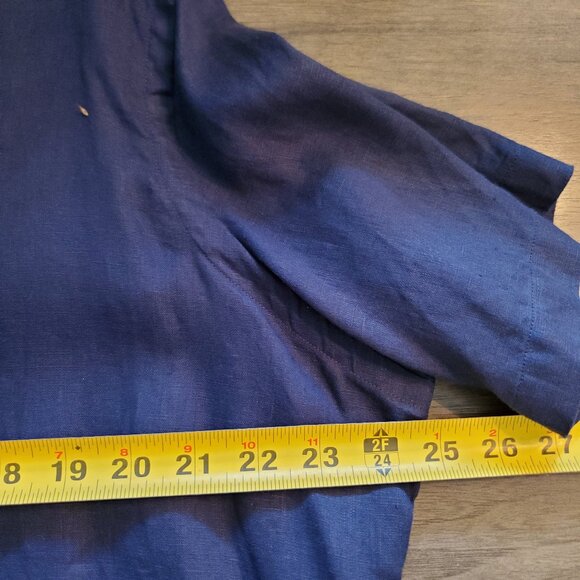 Polo Ralph Lauren Men’s XL 100% Linen Navy Blue Stripe Short Sleeve Classic Fit - Picture 4 of 8